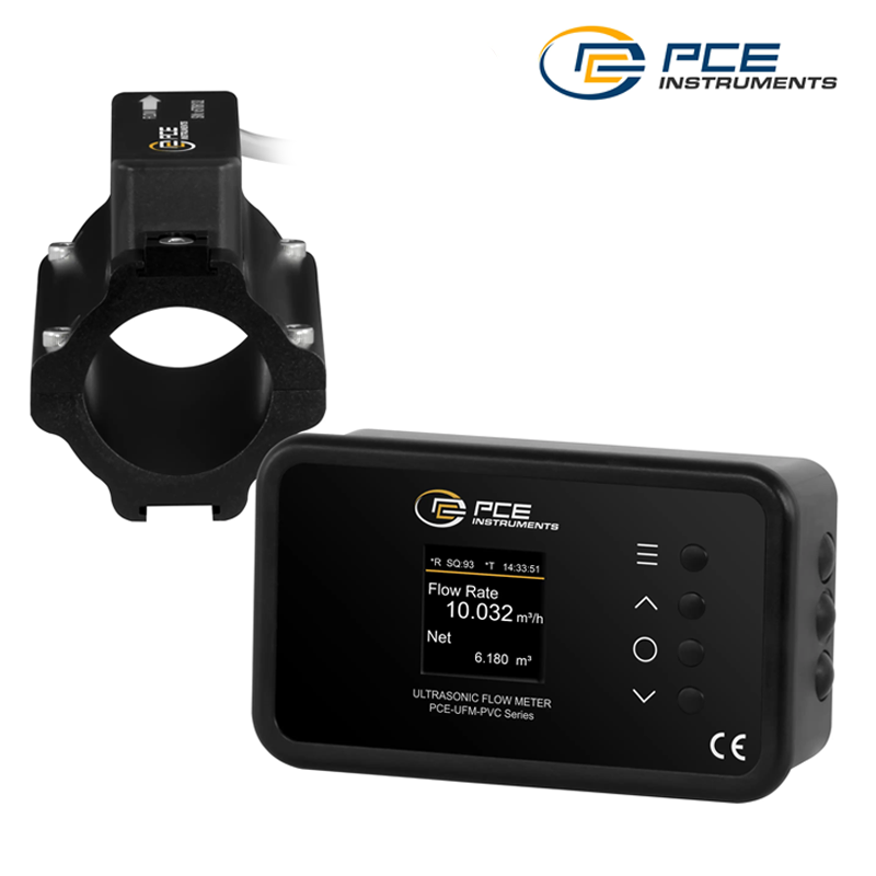 PCE UFM 40PVC PVC Boru Üzerine Sabit Kurulum Ultrasonik Debimetre Ölçüm Aralığı: 0,03... 5 m/s | Boru Boyutu: DN40 (46... 54 mm)