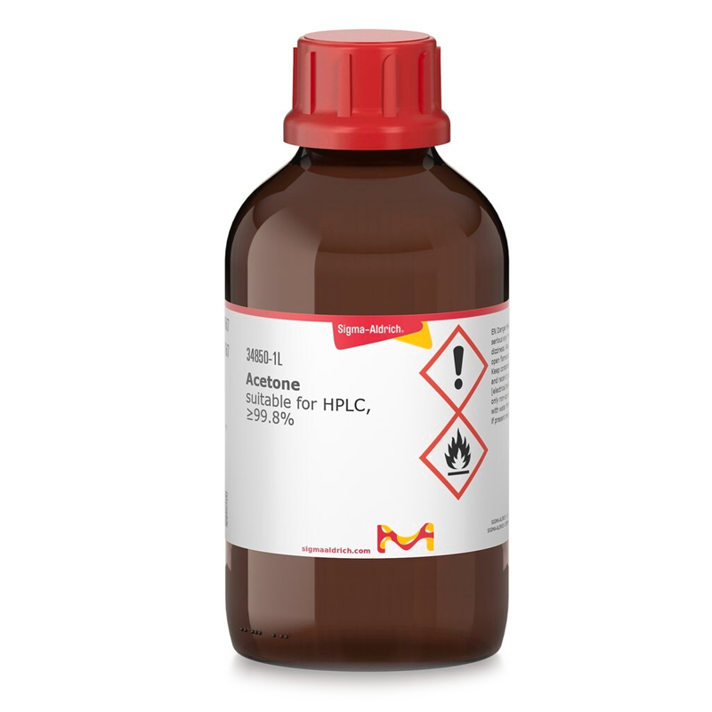 Sigma-Aldrich 34850 Acetone suitable for HPLC, ≥99.8% 1 L