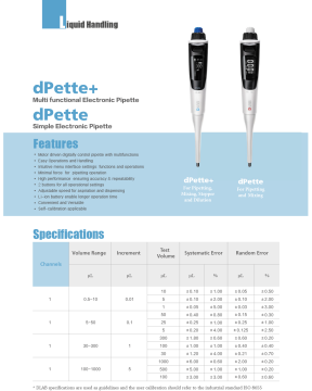 DLAB dPette⁺ Multi Fonksiyonel Otomatik Pipet Elektronik Dijital Ekranlı (100-1000 µL)