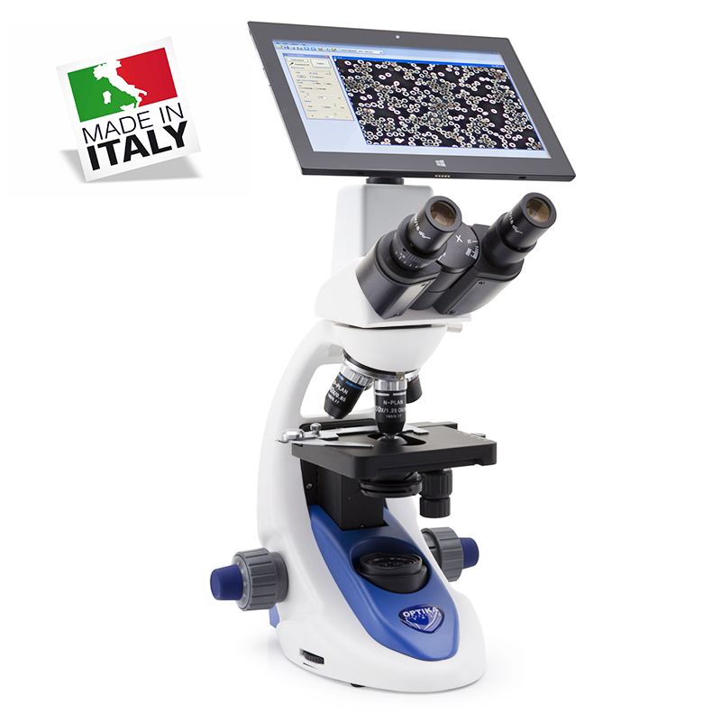 OPTIKA B-190TBPL Binoküler Biyoloji ve Araştırma Mikroskobu 1000X 10.1'' Tablet PC ve 3.1MP Kameralı Ekranlı