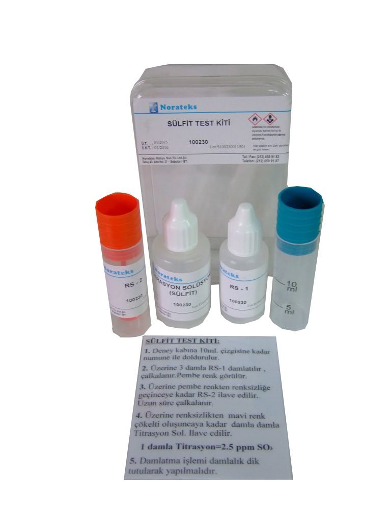 Norateks Sülfit Test Kiti  (L Damla=2,5Ppm)