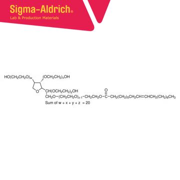 Sigma-Aldrich P1754 TWEEN® 80 viscous liquid CAS No.: 9005-65-6 500 mL