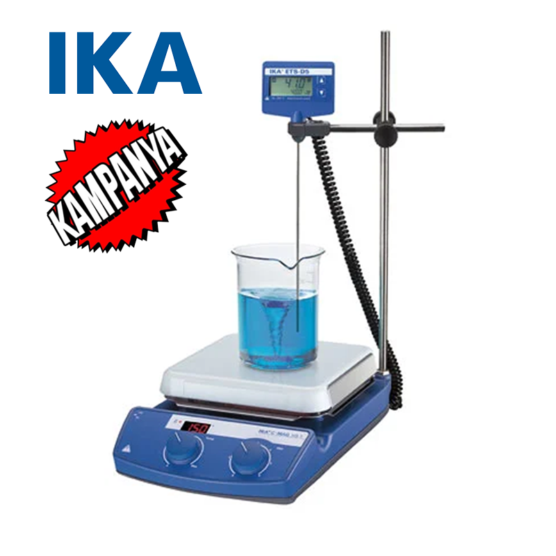 IKA C-MAG HS 7 Package Isıtıcılı Manyetik Karıştırıcı ETS-D5 Elektronik Kontak Termometre ile 10 L/1500 rpm/ 500 °C