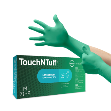TouchNTuff® 92-605 Kimyasal Sıçrama Koruması için Nitril Eldiven Extra Large (9.5 - 10) 100 Adet/Kutu