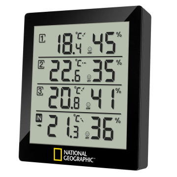 BRESSER NATIONAL GEOGRAPHIC Termo Higrometre -9.9…+60 °C (iç mekan) / -20…+70 °C (dış mekan) 0... 100% RH