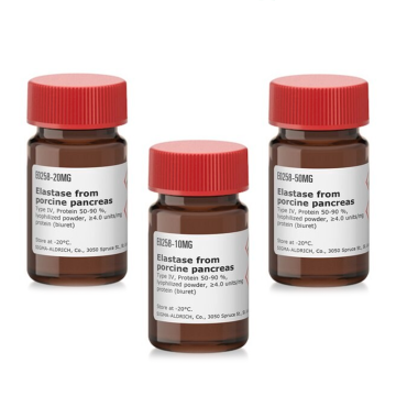 Sigma-Aldrich E0258 Elastase from porcine pancreas Type IV, Protein 50-90 %, lyophilized powder, ≥4.0 units/mg protein (biuret) 1 mg
