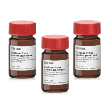 Sigma-Aldrich E0258 Elastase from porcine pancreas Type IV, Protein 50-90 %, lyophilized powder, ≥4.0 units/mg protein (biuret) 20 mg