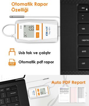 Elitech Tlog 10EH Kablolu Sıcaklık ve Nem Kayıt Cihazı -40... 85 °C / 0%... 100 % RH