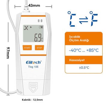 Elitech Tlog 10E Kablolu Sıcaklık Kayıt Cihazı -40... 85 °C