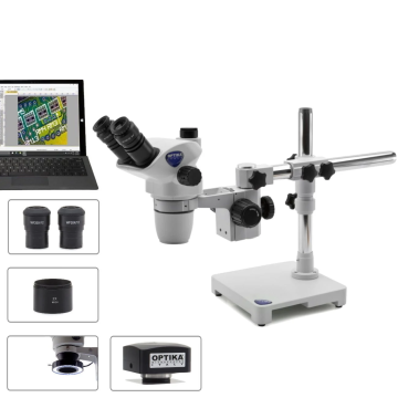 OPTIKA Kameralı Trinoküler Stereo Zoom Mikroskop 180x Büyütme