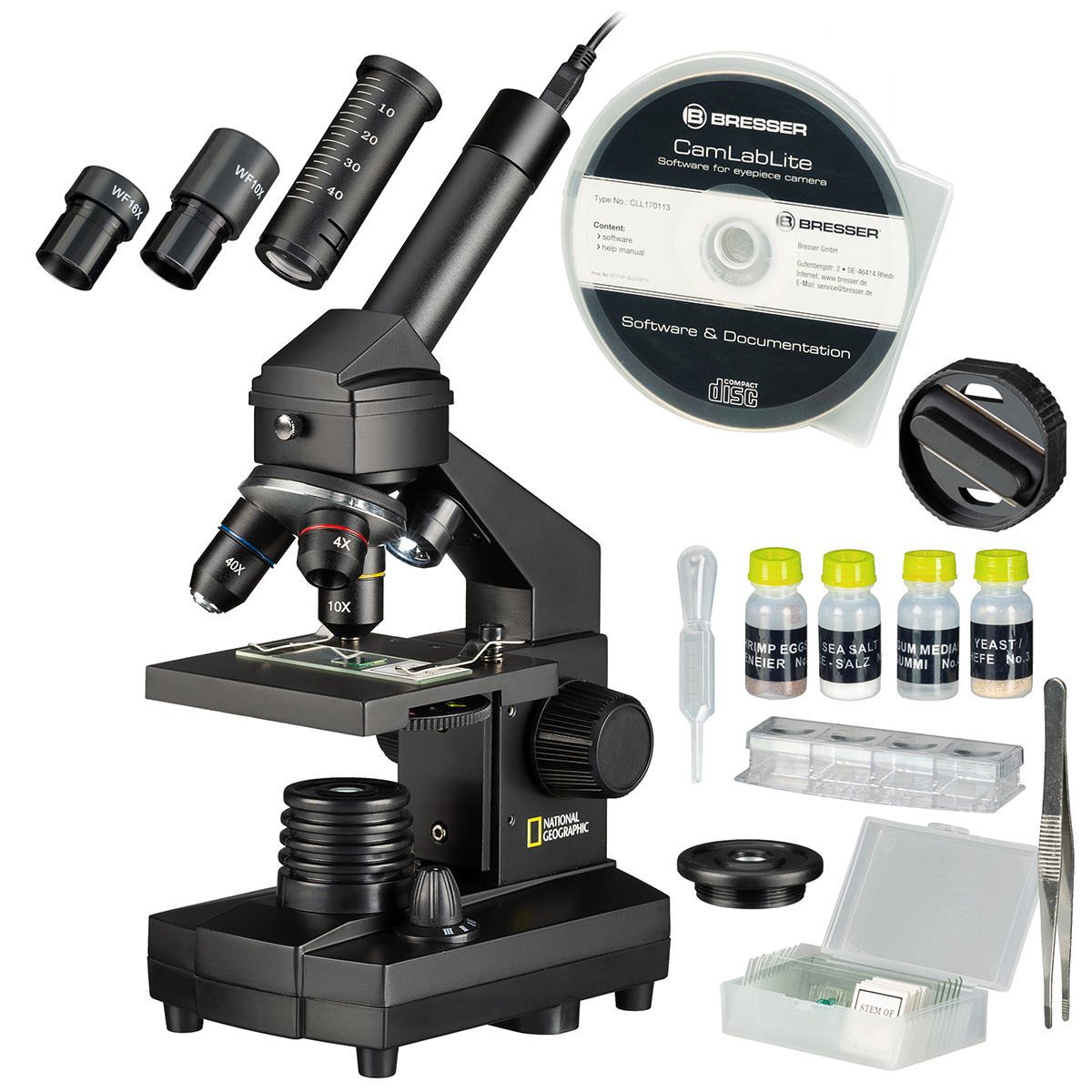 BRESSER NATIONAL GEOGRAPHIC 40–1024x Dijital Mikroskop Çantalı