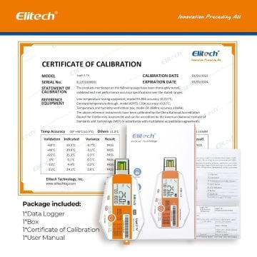 Elitech LogEt 1 TH Tek Kullanımlık Sıcaklık ve Nem Veri Kaydedici -30... +70 ℃ / 0%... 100% RH