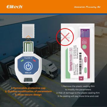 Elitech TinyUSB-10 Tek Kullanımlık Sıcaklık Veri Kaydedici HACCP, FDA -10... 40 °C 10 Adet / Paket