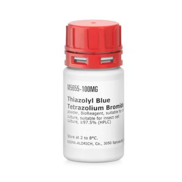 Sigma-Aldrich M5655 Thiazolyl Blue Tetrazolium Bromide powder, BioReagent, suitable for cell culture, suitable for insect cell culture, ≥97.5% (HPLC) 1 gr