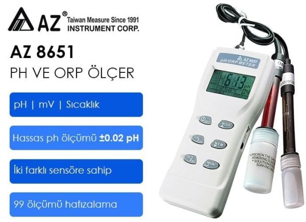 AZ 8651 Ph ve Orp Ölçüm Cihazı