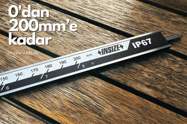 İnsize 1115-200 Su Geçirmez Dijital Kumpas IP67 | 0-200mm