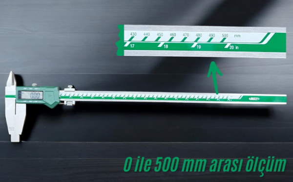 İnsize 1136-501 Çift Çeneli Dijital Kumpas 0-500mm