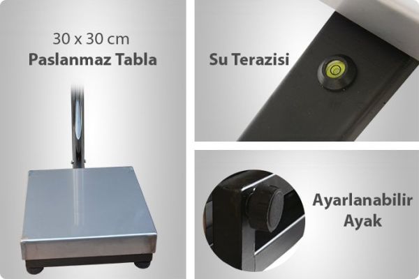 MPK-60 Paslanmaz Masaüstü Kantar Hassasiyet: 2 gr Max: 60kg