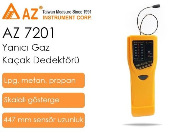 AZ 7201 Yanıcı Gazlar İçin Kaçak Dedektörü