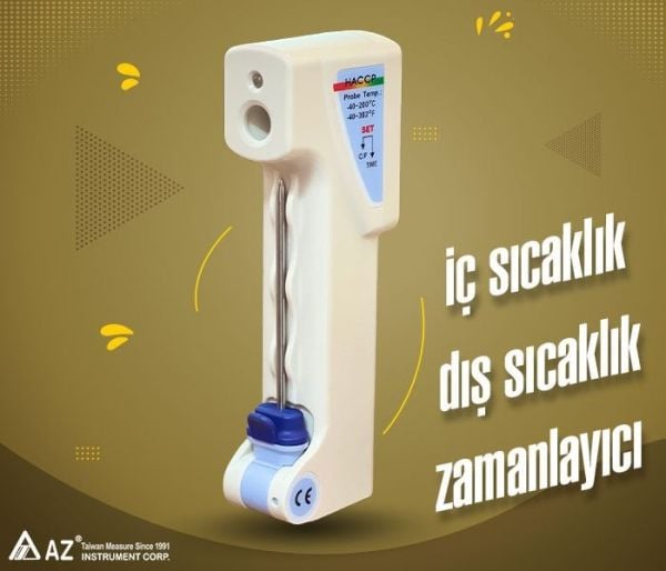 AZ 8838 Lazerli ve Problu HACCP Termometresi
