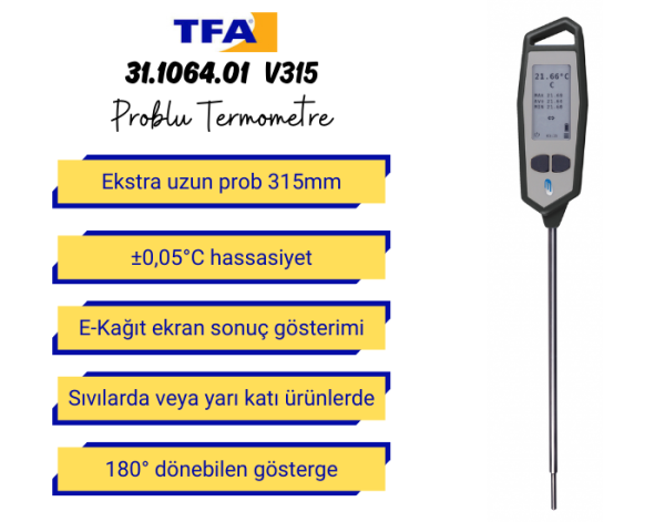 TFA 31.1064.01 V315 Yüksek Hassasiyetli Problu Termometre 0.05°C