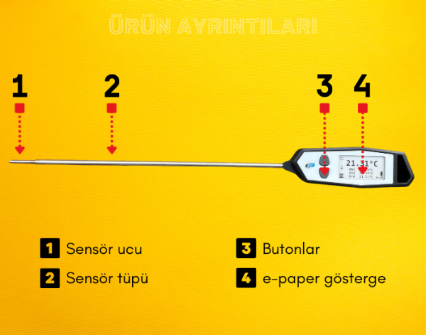 TFA 31.1064.01 V315 Yüksek Hassasiyetli Problu Termometre 0.05°C