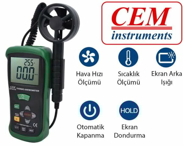Cem DT-618 Hava Hızı ve Sıcaklık Ölçer