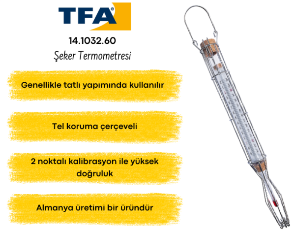 TFA 14.1032.60 Metal Çerçeveli Analog Şeker Termometresi