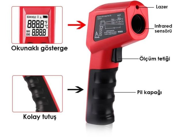 LYK DT8550AH Lazerli Dijital Termometre 550°C