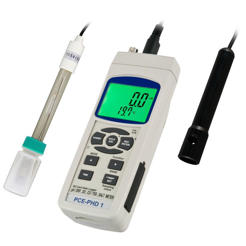PCE-PHD 1 Data Logger pH değeri, iletkenlik, oksijen, sıcaklık ölçüm cihazı / SD hafıza kartı (16 GB’ye kadar)