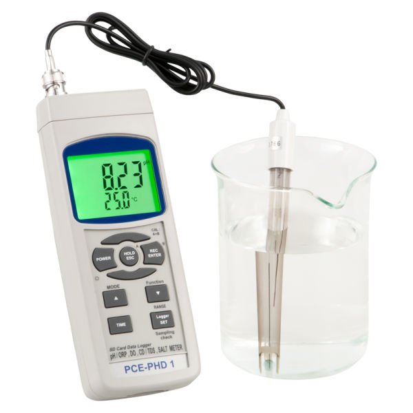 PCE-PHD 1 Data Logger pH değeri, iletkenlik, oksijen, sıcaklık ölçüm cihazı / SD hafıza kartı (16 GB’ye kadar)