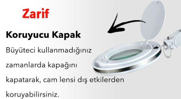 6017 Ayaklı ve Masaüstü Ayarlanabilir Işık Seviyeli Büyüteç (8X)