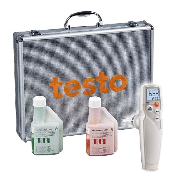 Testo 205 Başlangıç Seti - yarı katı maddeler için pH/sıcaklık ölçüm cihazı (pH metre)