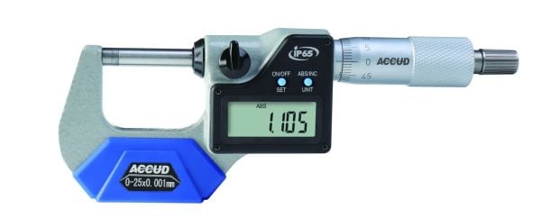 Accud IP65 Dijital Dış Çap Mikrometresi Veri Çıkışlı 313 S Serisi 175-200mm