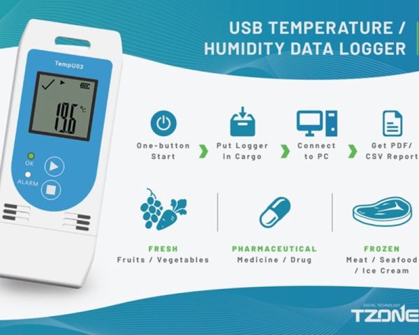 TZONE TZ-TEMPU03 Çok Kullanımlı Sıcaklık ve Nem Kayıt Cihazı