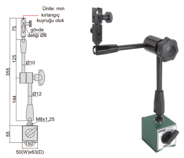 İnsize 6208-80A Universal Manyetik Ayak