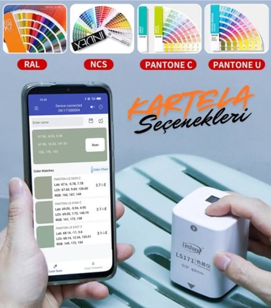 LS171 Mini Renk Ölçer | Akıllı Telefon Kontrollü