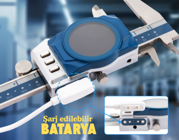 Dasqua 3004-0005 Dijital Göstergeli IP67 Saatli Kumpas | 0-150mm