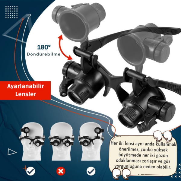 9892G Tamirci Gözlük Büyüteci