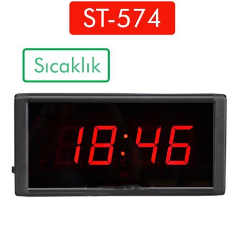 ST-574 Işıklı Termometre Saat