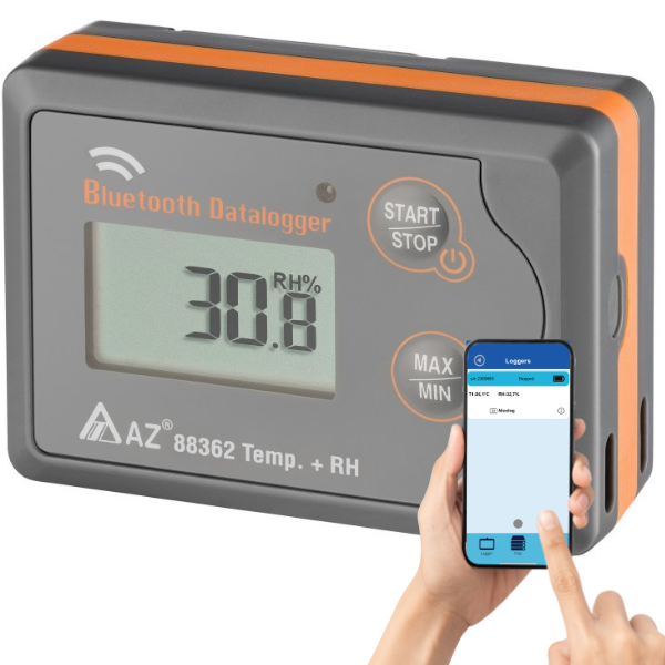 AZ 88362 Sıcaklık Nem Kayıt Cihazı Akıllı Telefon Uyumlu