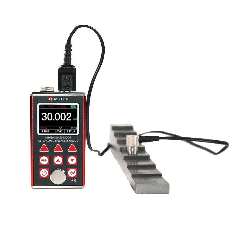 Mitech MT660 Çok Modlu Ultrasonik Kalınlık Ölçer, Boya altı ölçüm : 3-100mm, Ölçüm aralığı :0,65 – 600 mm, Metal kasa