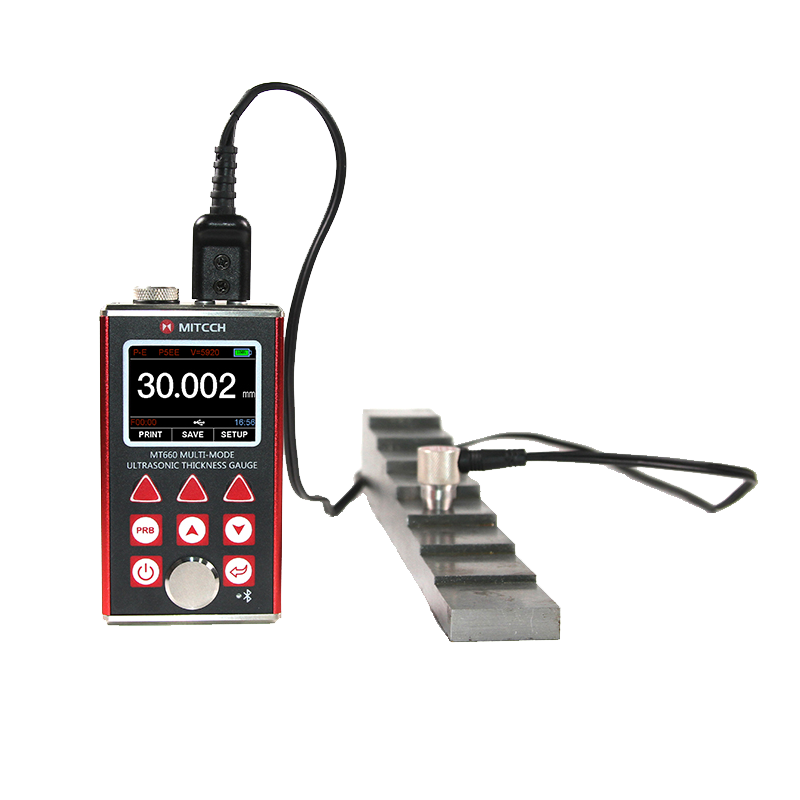 Mitech MT660 Çok Modlu Ultrasonik Kalınlık Ölçer, Boya altı ölçüm : 3-100mm, Ölçüm aralığı :0,65 – 600 mm, Metal kasa