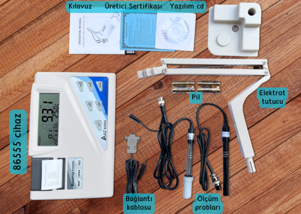 AZ 86555 Yazıcılı Masaüstü pH Ölçüm Cihazı | İletkenlik | TDS | Tuzluluk | Sıcaklık Ölçer