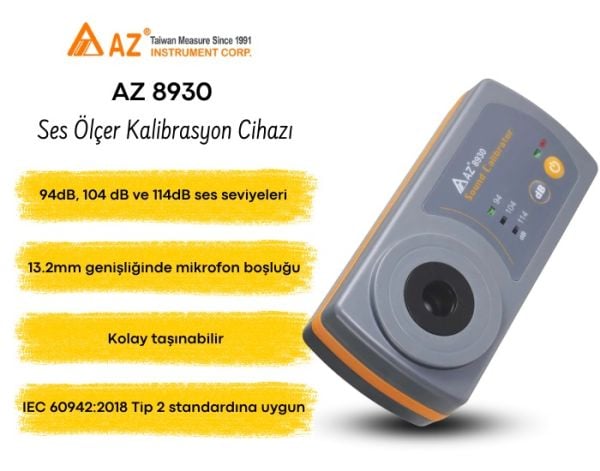 AZ 8930 Ses Ölçer Kalibrasyon Cihazı