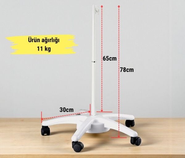 T5 Premium Büyüteç Ayağı | Beş Tekerlekli