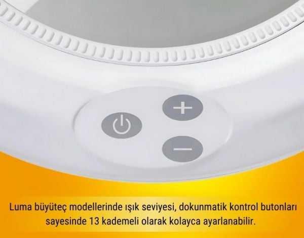 Luma Geniş Mercekli Masaya Bağlanabilir Büyüteç | Ayarlanabilir Led Işığı