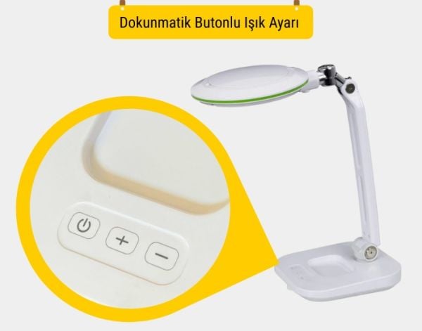 Flexi Masaüstü Büyüteç | Ayarlanabilir Kademeli Led Aydınlatmalı