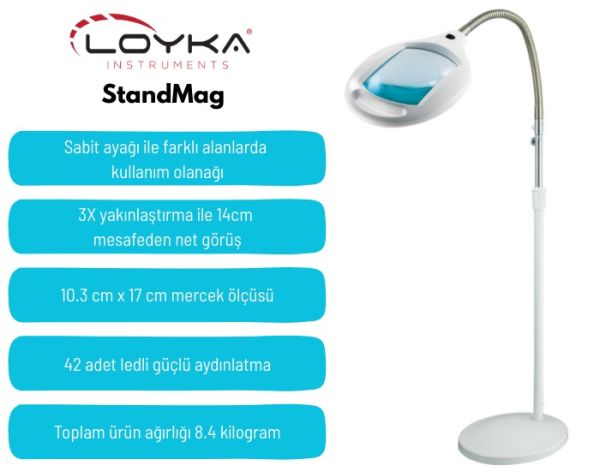 StandMag Ayaklı Esnek Boyunlu Ledli Büyüteç