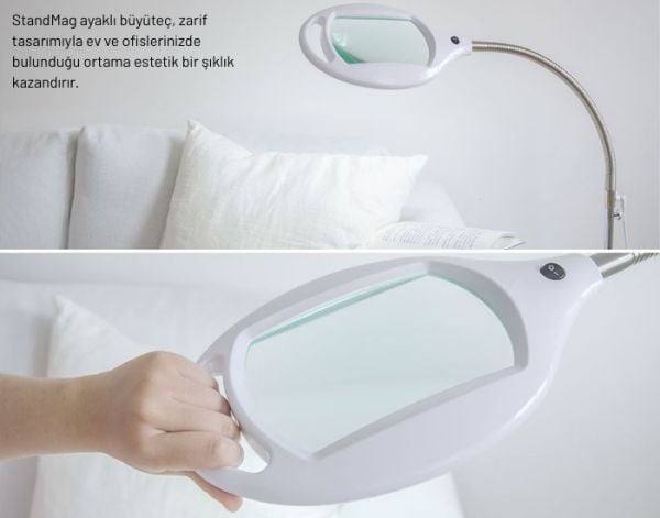 StandMag Ayaklı Esnek Boyunlu Ledli Büyüteç